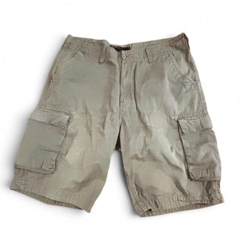 Y2K Rocawear Mens Cargo Shorts tan Cotton Twill Multi Pocket Relaxed Fit size 38 - Picture 7 of 7